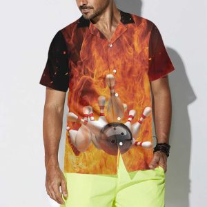 I’m A Bowling Beast Hawaiian Shirt, Flame Pattern Bowling Shirt, Best Gift For Bowling Players