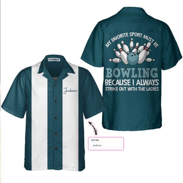 My Favorite Sport Must Be Bowling Custom Hawaiian Shirt, Personalized Gift For Bowling Players