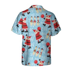 Santa With Bowling Ball Christmas Hawaiian Shirt, Funny Santa Claus Shirt, Best Gift For Christmas 3