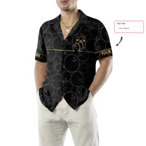 Bowling Pattern And Golden Custom Hawaiian Shirt, Personalized Bowling Shirt For Men & Women 3