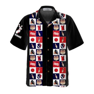 Bowling Pattern Border Custom Hawaiian Shirt, Personalized Bowling Shirt For Men & Women 3