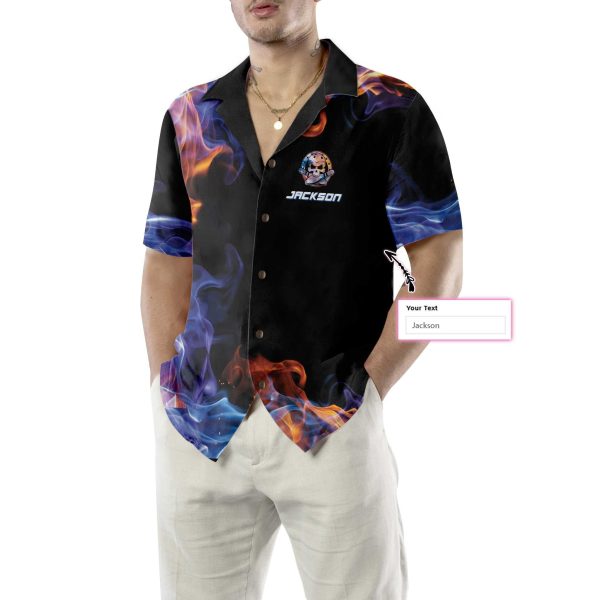 There Is No Crying In Bowling Just Lots Of Swearing Custom Hawaiian Shirt, Unique Flame Bowling Shirt