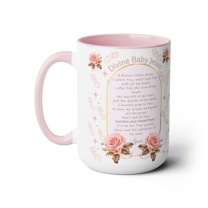 Divine Baby Jesus Prayer Two-Tone Coffee Mugs 15oz, Sentimental Gifts, Devotional Gifts, Religious Birthday Gifts, Faith-Based Unique Gifts 3