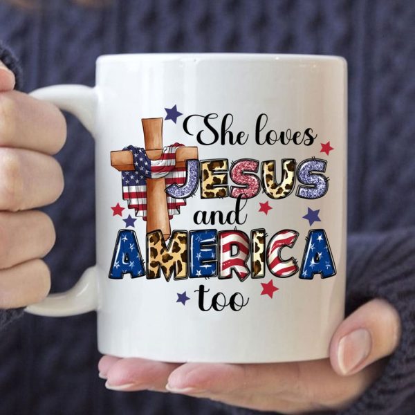 She Loves Jesus And America Too Coffee Mug