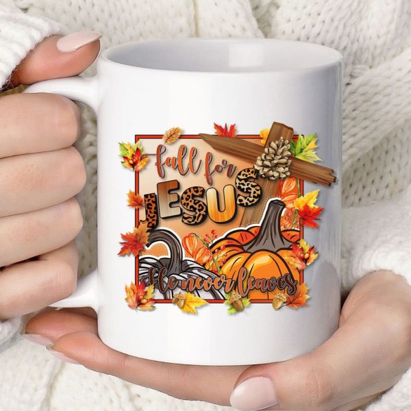 Fall For Jesus Pumpkins Cross Coffee Mug