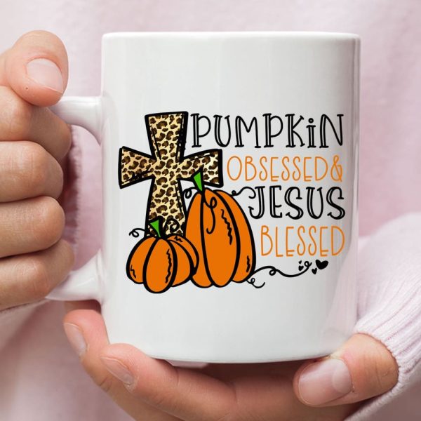 Pumpkin Obsessed Jesus Blessed Coffee Mug