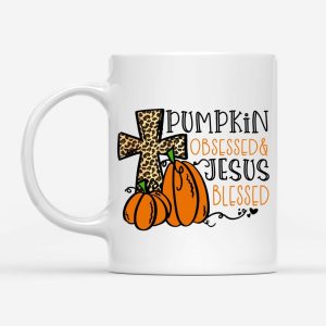 Pumpkin Obsessed Jesus Blessed Coffee Mug