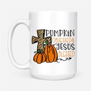 Pumpkin Obsessed Jesus Blessed Coffee Mug 3