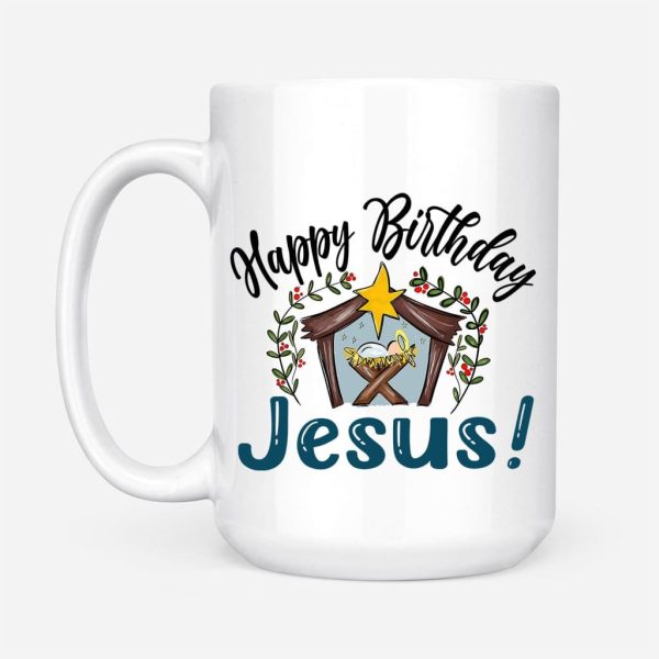 Jesus In A Manger, Happy Birthday Jesus, Coffee Mug