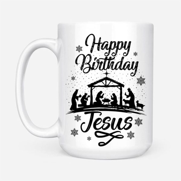 Happy Birthday Jesus, Christmas Nativity Scene, Coffee Mug