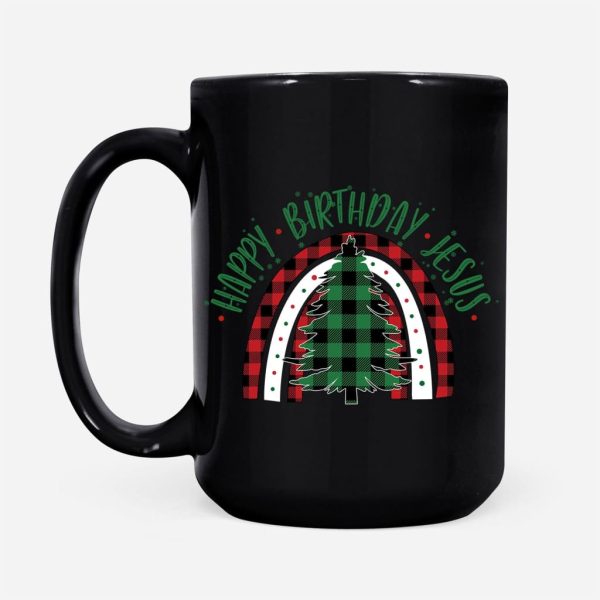 Happy Birthday Jesus Christmas tree coffee mug