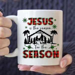 Jesus is the reason for the season coffee mug, Christian Christmas mug