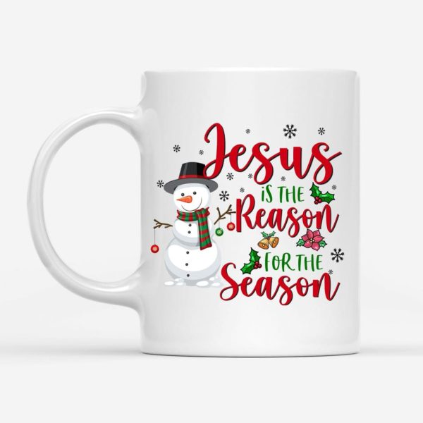 Jesus is the reason for the season Snowman Christmas coffee mug