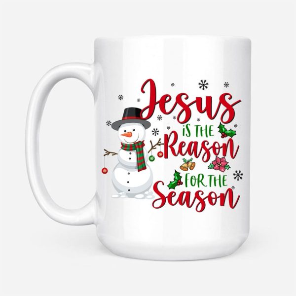 Jesus is the reason for the season Snowman Christmas coffee mug