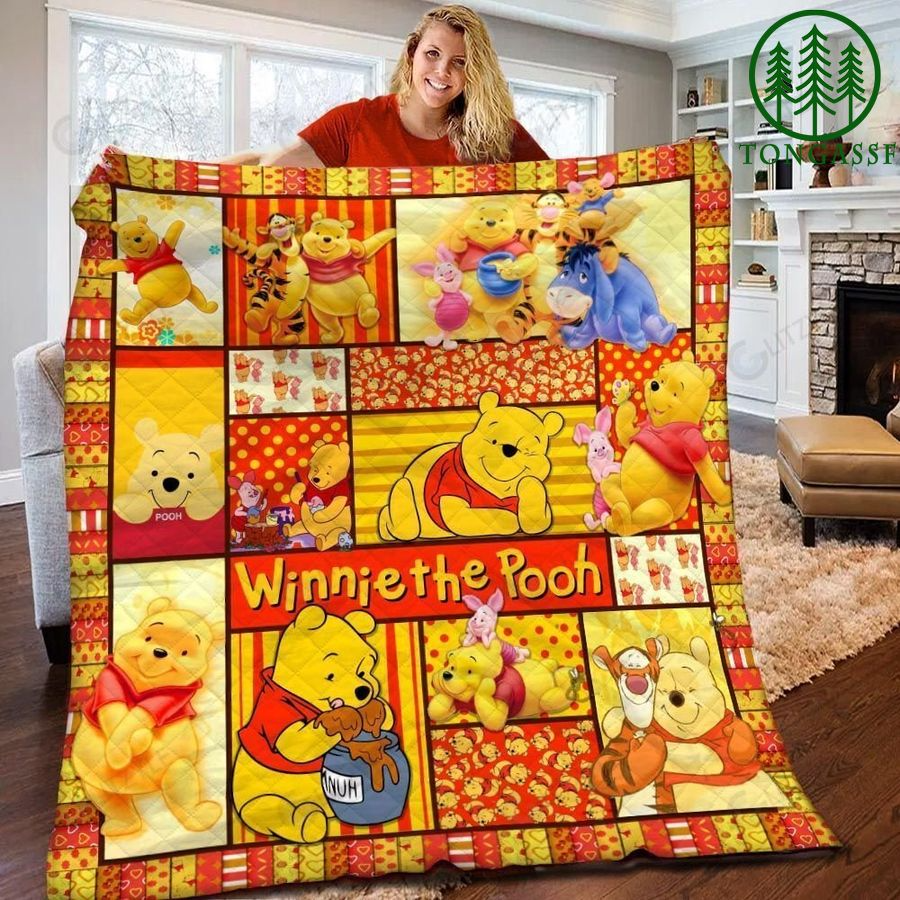 Winnie The Pooh Quilt For Fans Home Decor Gift Winnie The Pooh Quilt For Fans Home Decor Gift