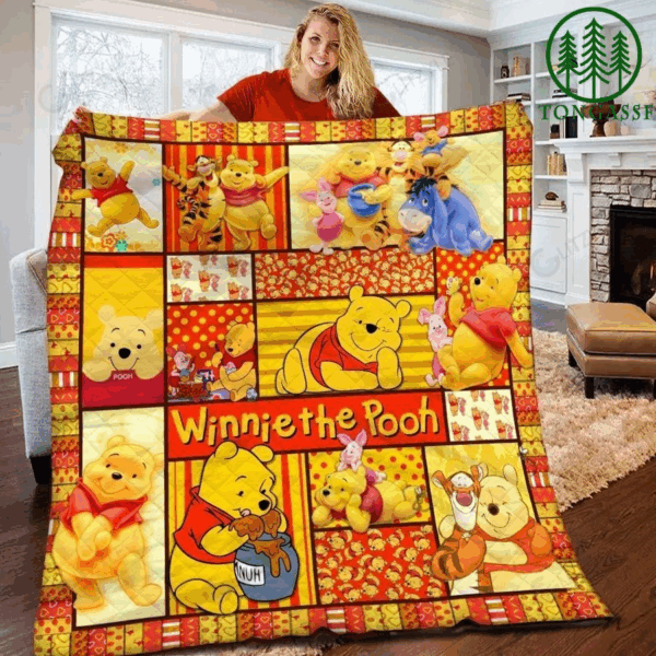 Winnie The Pooh Quilt For Fans Home Decor Gift