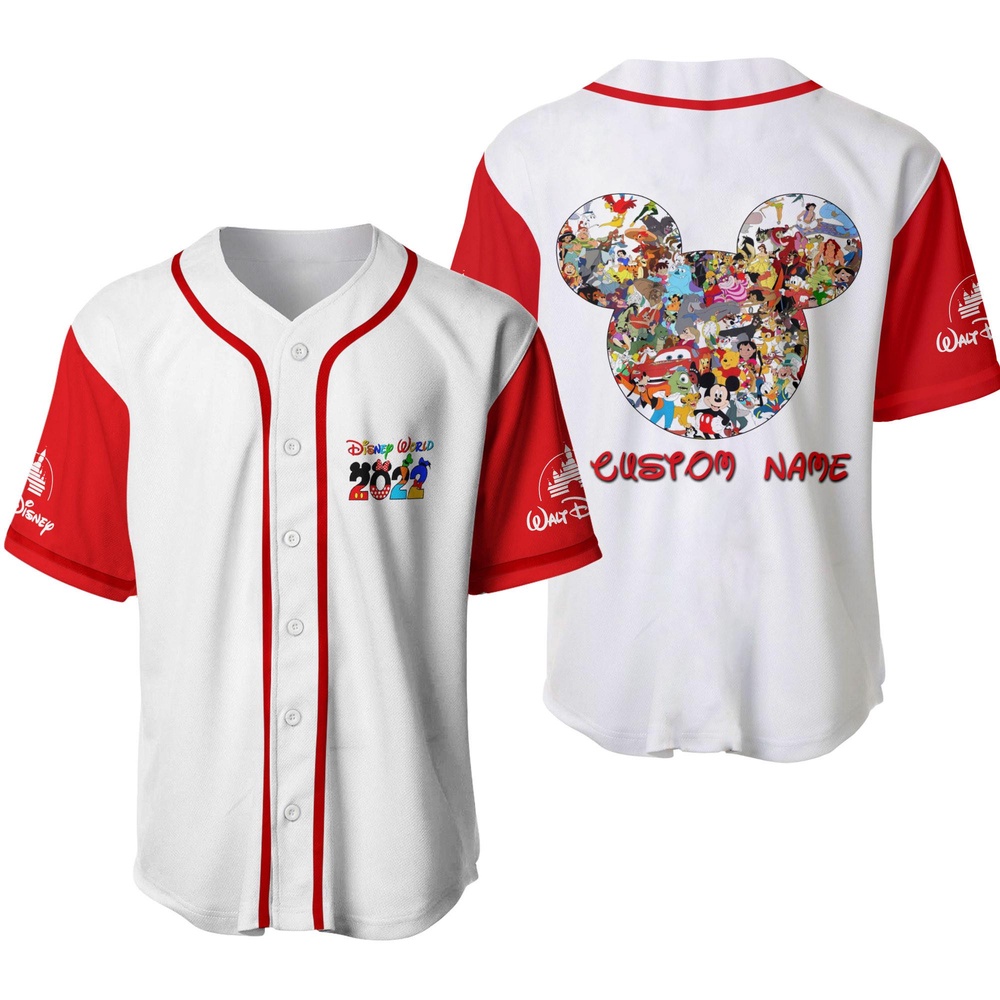 Personalized Disney World Mickey & Friends Baseball Jersey Shirt Personalized Disney World Mickey & Friends Baseball Jersey Shirt