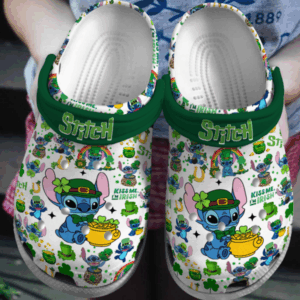 Soft And Lightweight Cute Stitch Patrick’s Day Clogs