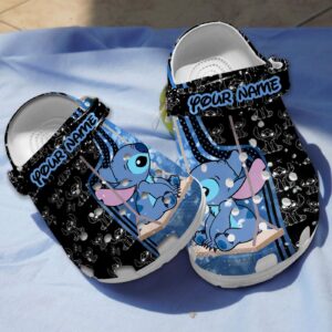 Stitch Stay With Me Custom Name Clogs