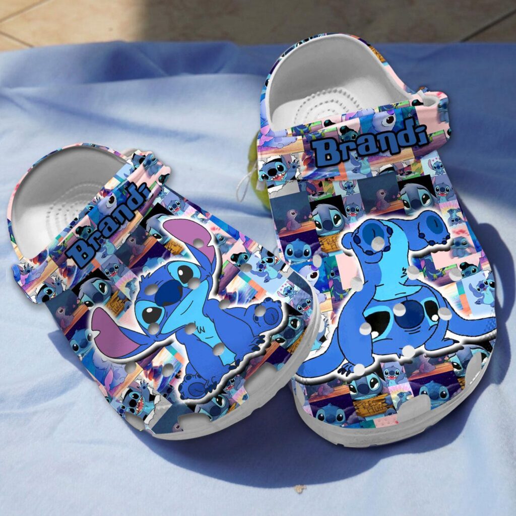 Attractive Stitch Blue Custom Name Clogs Attractive Stitch Blue Custom Name Clogs