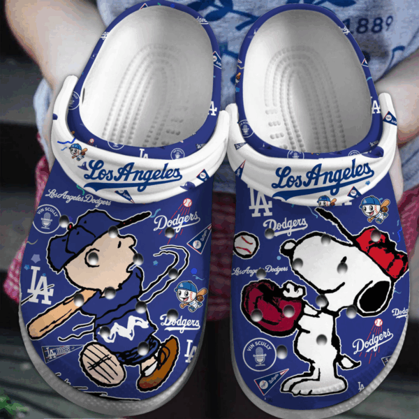 Love Los Angeles Baseball Team Snoopy Blue Clogs – for Women Men