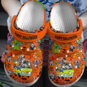 Happy Halloween Stitch Cosplay Scarry Villains Orange  Clogs