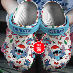 Soft And Comfortable Stitch Christmas White Clogs For Kids And Adults