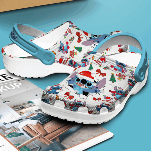 Soft And Comfortable Stitch Christmas White Clogs For Kids And Adults