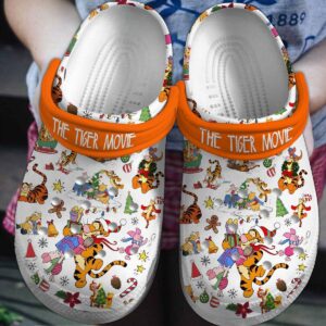 Get Festive with Funny The Tiger Movie Winnie The Pooh Christmas Classic Clogs - Perfect Holiday Footwear!
