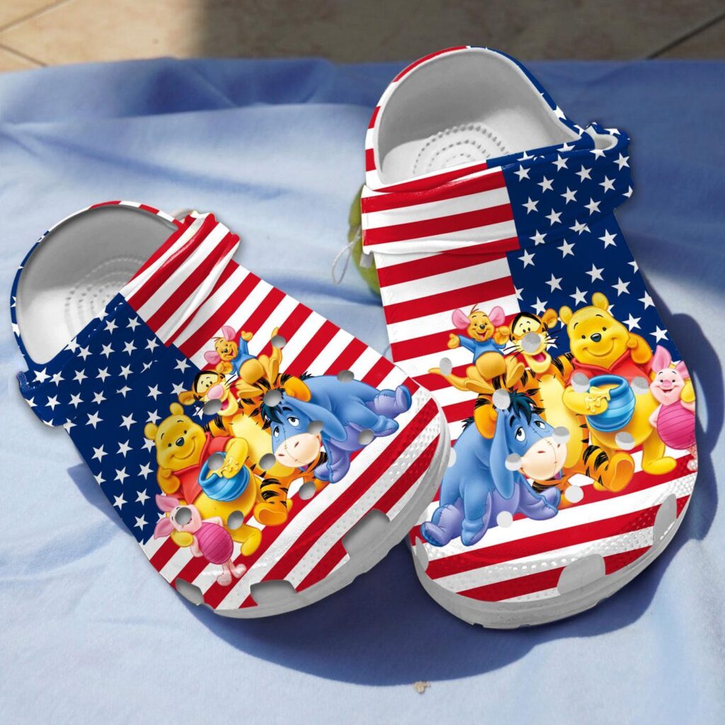 Shop Winnie The Pooh American Flag Clogs – Comfy & Stylish Footwear for Kids & Adults Shop Winnie The Pooh American Flag Clogs – Comfy & Stylish Footwear for Kids & Adults