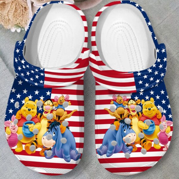 Shop Winnie The Pooh American Flag Clogs – Comfy & Stylish Footwear for Kids & Adults