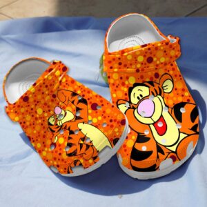 Playful Winnie The Pooh Tigger Orange Clogs for Kids and Adults - Fun Comfortable and Stylish Footwear