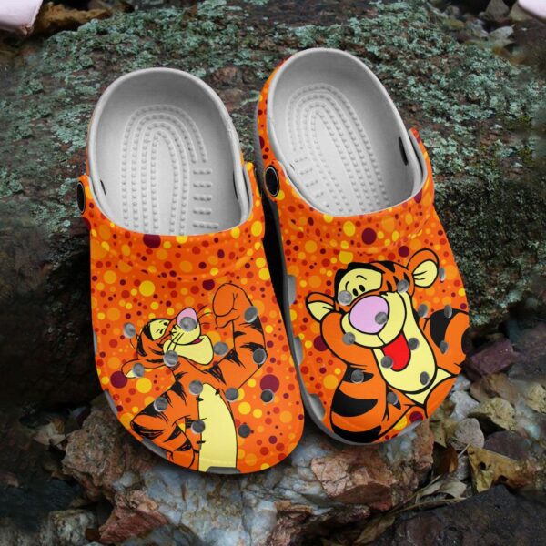 Playful Winnie The Pooh Tigger Orange Clogs for Kids and Adults – Fun Comfortable and Stylish Footwear