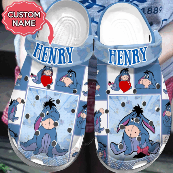 Winnie The Pooh Eeyore Cartoon Clogs – Personalized Custom Clogs for Kids and Adults