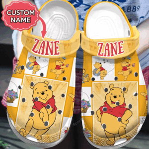 Customizable Winnie The Pooh Cartoon Clogs: Fun Footwear for Kids & Adults