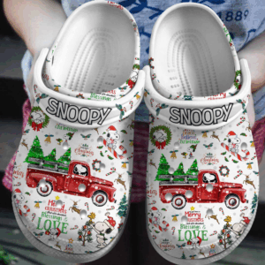Eye-catching Design Snoopy Merry Christmas White Clogs - for Women Men