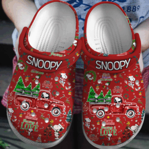 Special Design Snoopy Merry Christmas Red Clogs - for Women Men