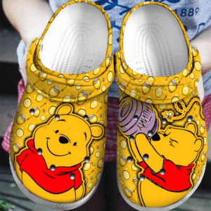 Adorable Winnie The Pooh Yellow Cartoon Clogs for Kids & Adults – Comfortable & Stylish Footwear with Iconic Character Design
