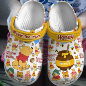 Playful Winnie The Pooh Honey Cartoon Clogs Cute & Comfy Footwear for Kids and Adults