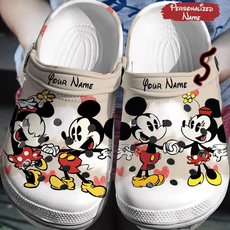 Custom Name Clogs Funny Mickey And Minnie Mouse Unisex Clogs Custom Name Clogs Funny Mickey And Minnie Mouse Unisex Clogs