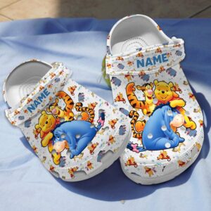 Custom Winnie The Pooh & Cute Friends Cartoon Clogs - Personalized Kids Footwear for Fun Adventures!