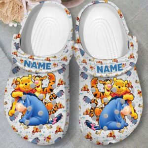 Custom Winnie The Pooh & Cute Friends Cartoon Clogs - Personalized Kids Footwear for Fun Adventures! 3