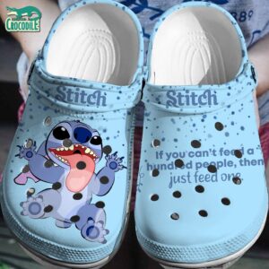 Stitch Stick Out Tongue Pastel Blue Clogs For Kids & Adults