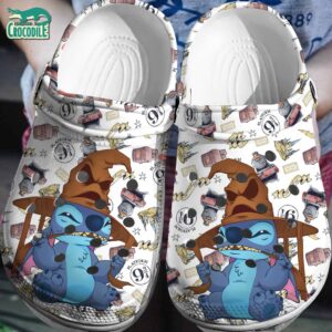 Stitch And Magic Hat At Hogwarts School Clogs For Kids & Adults