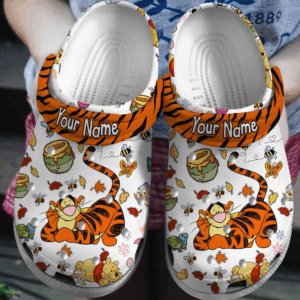 Adorable Winnie The Pooh and Tigger Customized Clogs: Cute Slippers for Kids & Adults