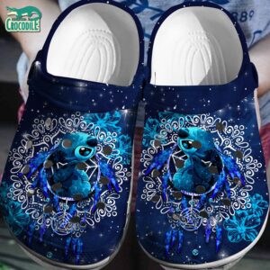 Stitch On Crow Twinkle Dark Blue Clogs For Kids & Adults
