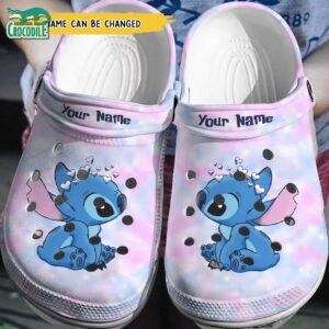 Custom Name Sadness Stitch Pastel Color Cloud Clogs For Kids & Adults