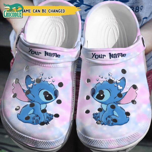 Custom Name Sadness Stitch Pastel Color Cloud Clogs For Kids & Adults