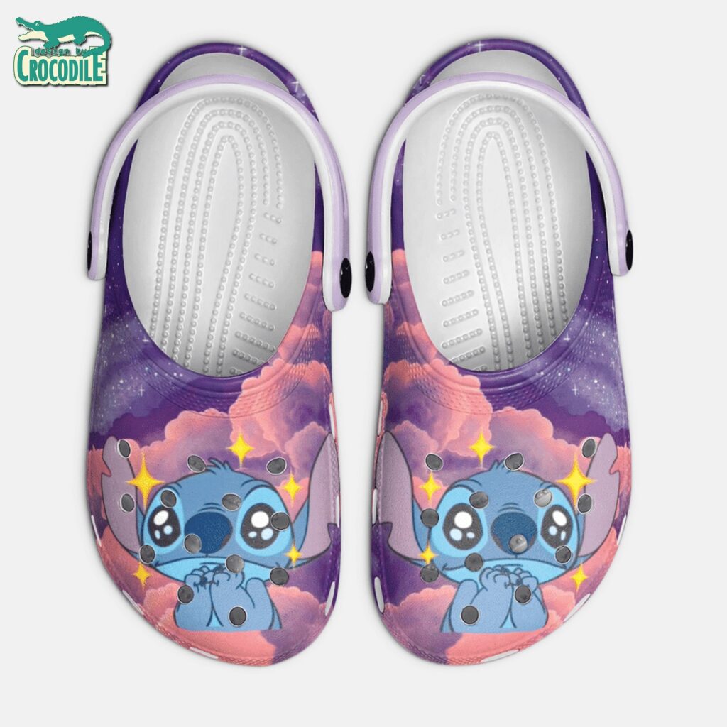 Look Pitiful Stitch Violet Cloud Clogs For Kids & Adults Look Pitiful Stitch Violet Cloud Clogs For Kids & Adults