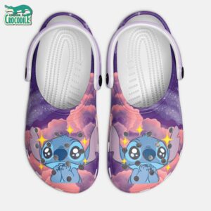 Look Pitiful Stitch Violet Cloud Clogs For Kids & Adults